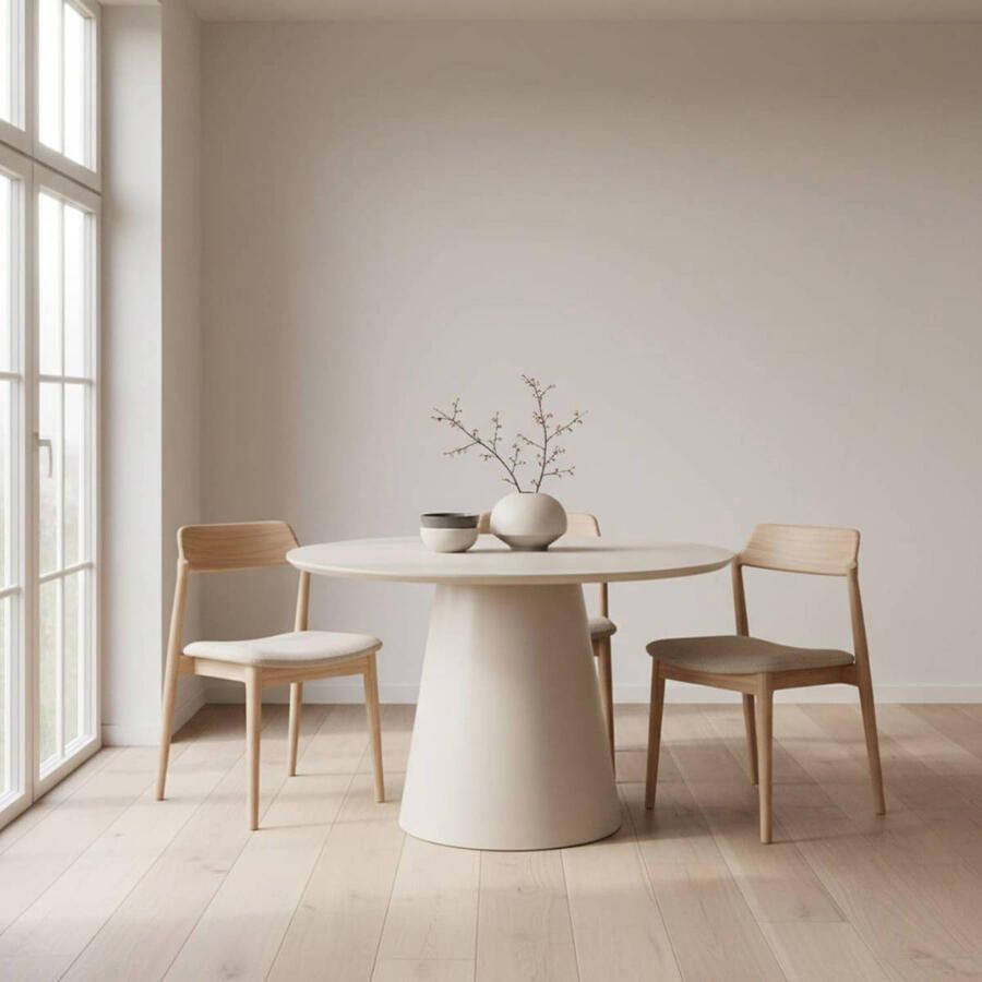 Déja Living DÉJA Living Eettafel Kalix Rond Beige 120x120x77cm - Foto 2