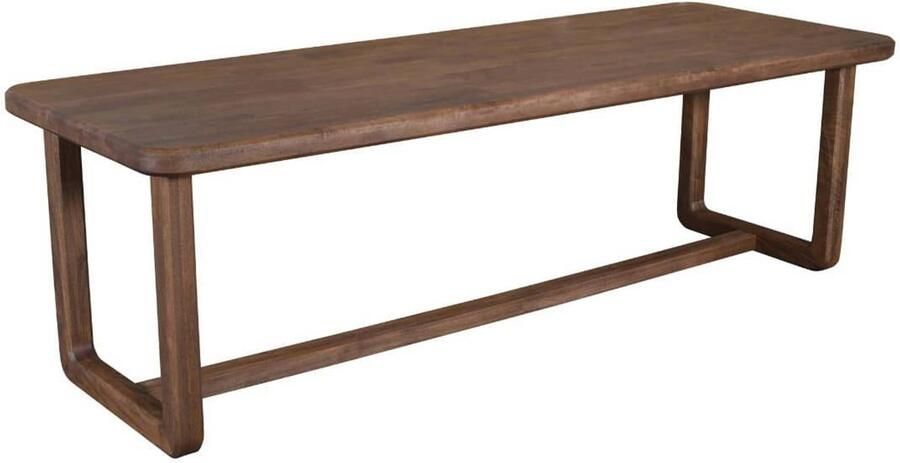 DÉJA Living Eettafel 250cm Loja Rechthoek Donkerbruin Mangohout Mid Century 2-4 Personen