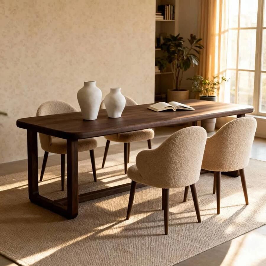 DÉJA Living Eettafel 250cm Loja Rechthoek Donkerbruin Mangohout Mid Century 2-4 Personen - Foto 2