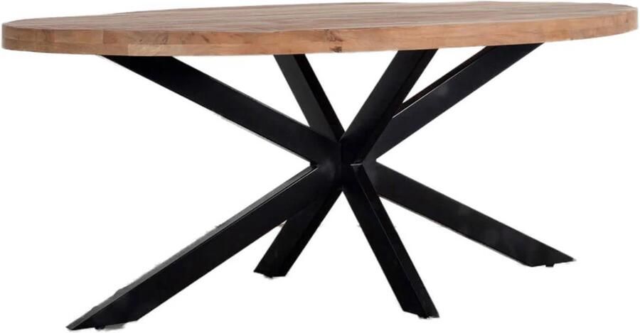 Giga Meubel Ovale Eettafel 200cm Mangohout & Metaal Eettafel Mansour - Foto 6