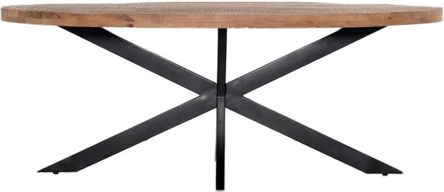 Giga Meubel Ovale Eettafel 200cm Mangohout & Metaal Eettafel Mansour - Foto 2