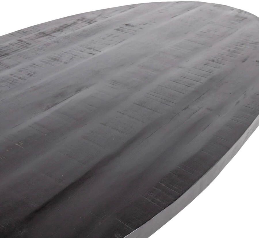 Giga Meubel Ovale Eettafel 200cm Zwart Mangohout & Metaal Eettafel Mansour - Foto 4