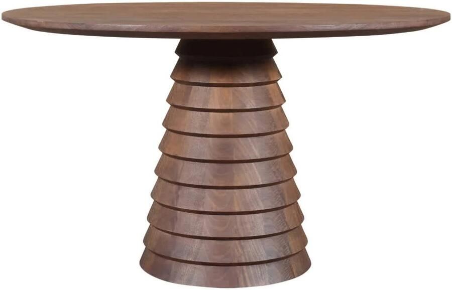 DÉJA Living Eettafel Marín Rond Donkerbruin Mangohout 130x130x76cm