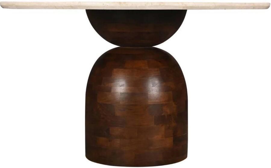 DÉJA Living Eettafel Miro Rond Marmer Hout Donkerbruin 130x130x75cm - Foto 3