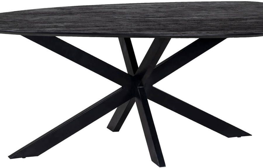 Giga Meubel Eettafel Zwart Kiezel Vorm 200cm Matrix-poot Eettafel Owen - Foto 3