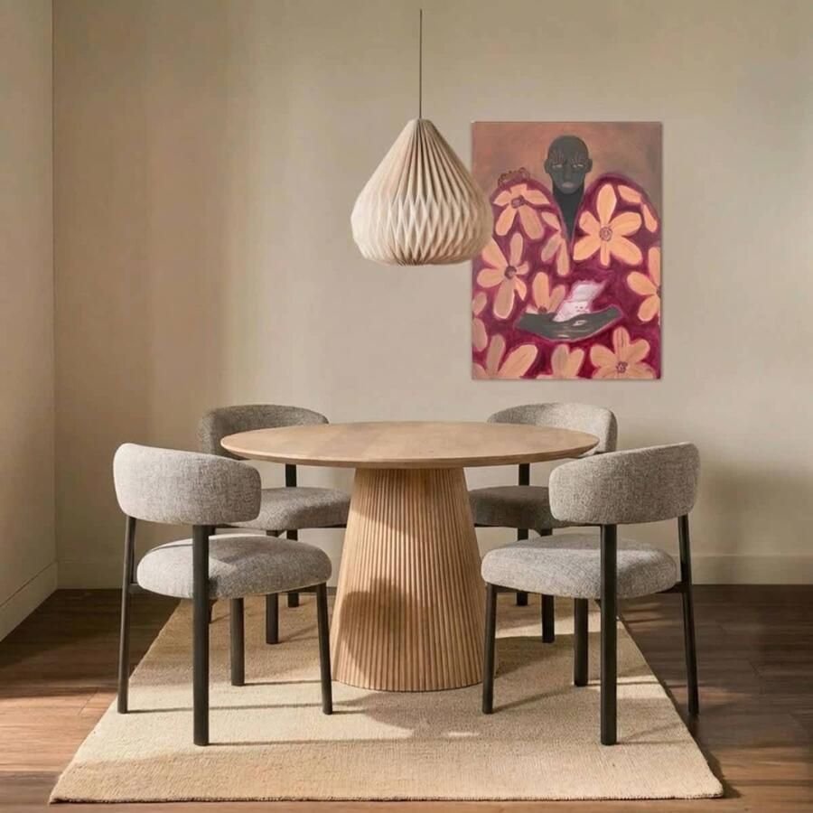 Giga Meubel Eettafel Salvador Naturel Hout 130x130x76cm - Foto 2