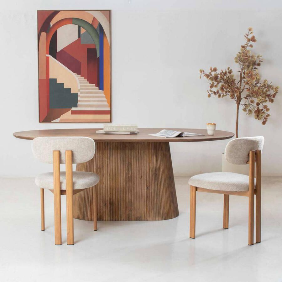 Giga Meubel Eettafel Salvador Naturel Hout 160x100x76cm - Foto 2