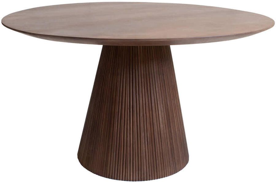 Giga Meubel Eettafel Salvador Rond Mangohout Donkerbruin 130x130x76cm