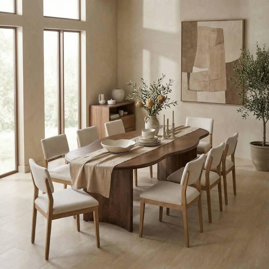 DÉJA Living Eettafel Tornio Organisch Donkerbruin Hout 240x110x76cm - Foto 2