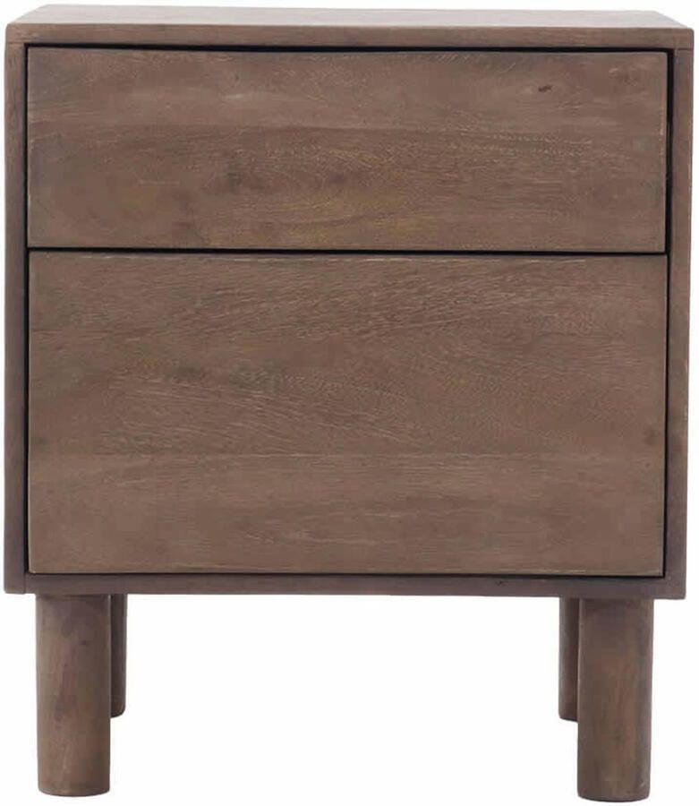 Giga Meubel Nachtkastje Liana Bruin Mangohout 2 Lades 50x38x57cm - Foto 3