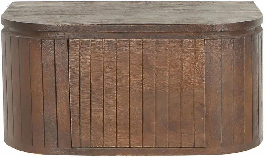 Giga Meubel Nachtkastje Merel Zwevend Donkerbruin Hout 55x35x26cm - Foto 2