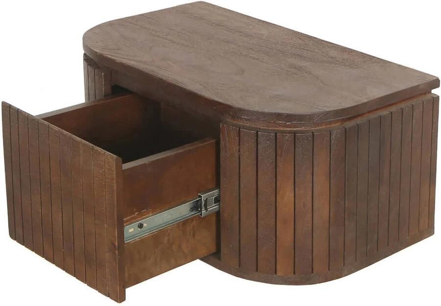 Giga Meubel Nachtkastje Merel Zwevend Donkerbruin Hout 55x35x26cm - Foto 4