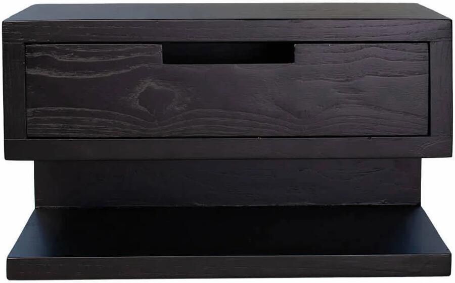 Giga Meubel Nachtkastje Zwart Eikenhout 35x20x20cm - Foto 2