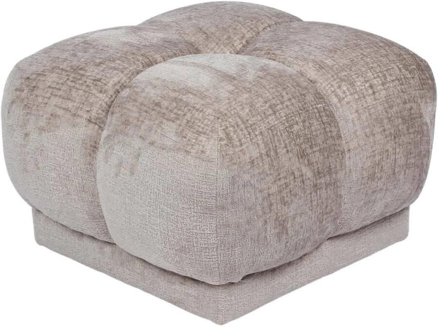 DÉJA Living Poef Stof Taupe 64x64x41cm Zithoogte 41cm Timéo