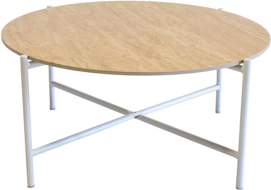 Giga Meubel Salontafel Abano Wit Metaal Sintered Stone Set van 2 - Foto 3