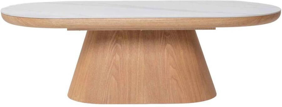 Giga Meubel Salontafel Alba Ovaal Naturel Hout Keramisch 120x60x38cm - Foto 2