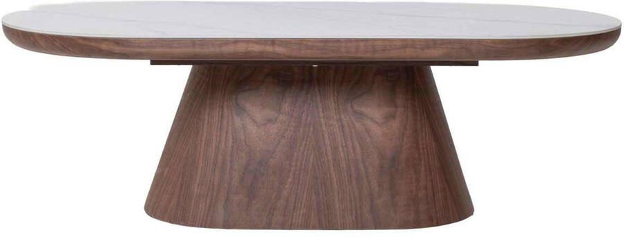 Giga Meubel Salontafel Alba Ovaal Walnoot Hout Keramisch 120x60x38cm - Foto 2