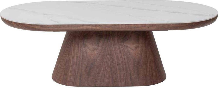 Giga Meubel Salontafel Alba Ovaal Walnoot Hout Keramisch 120x60x38cm - Foto 4