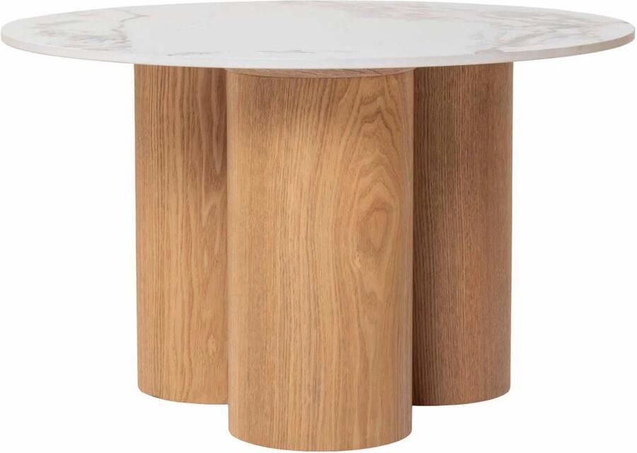 Giga Meubel Salontafel Alita Wit Keramiek Naturel Ø70 50x42 32cm - Foto 4
