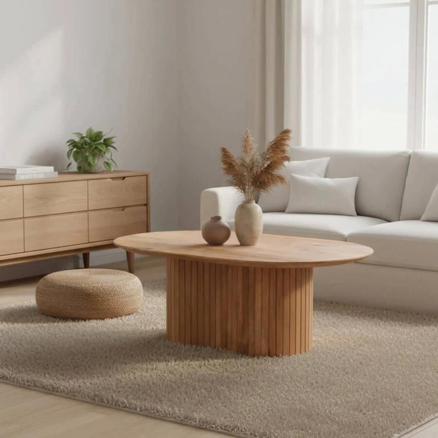 Giga Meubel Salontafel Ava Naturel Mangohout 90x60x35cm - Foto 2