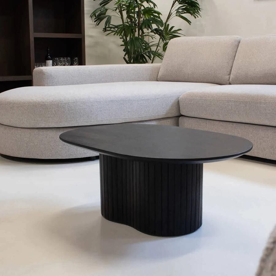 Giga Meubel Salontafel Ava 90x60x35cm Zwart Donkerbruin - Foto 3