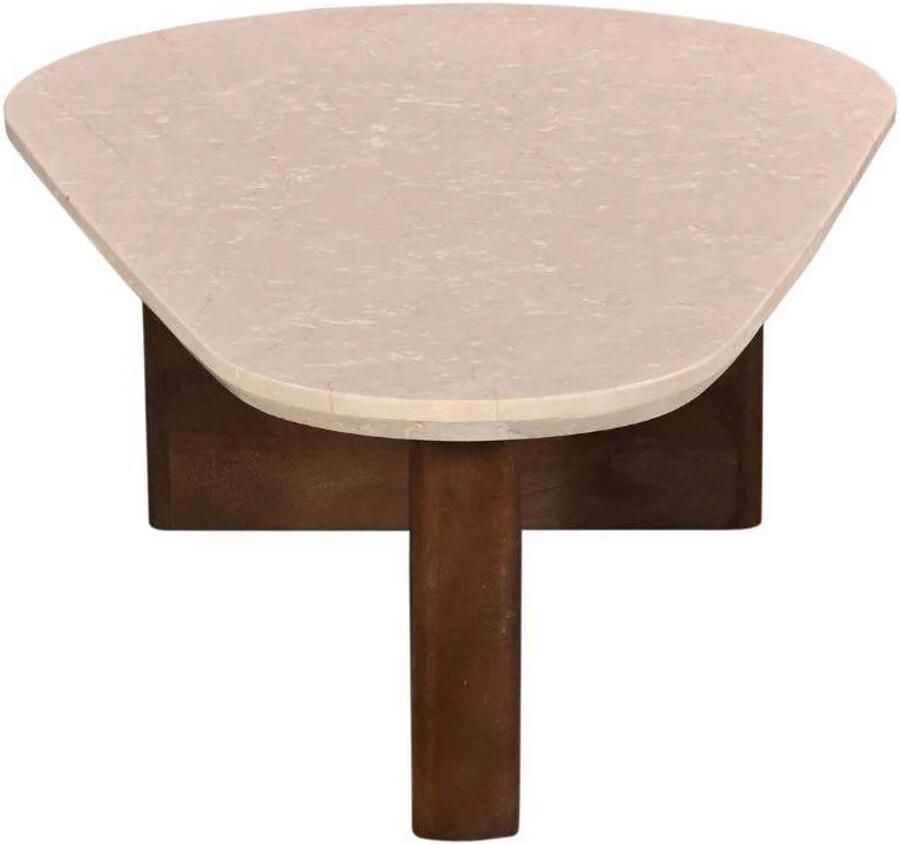 Giga Meubel Salontafel Ayla Organisch Marmer Hout Donkerbruin 120x70x38cm - Foto 4
