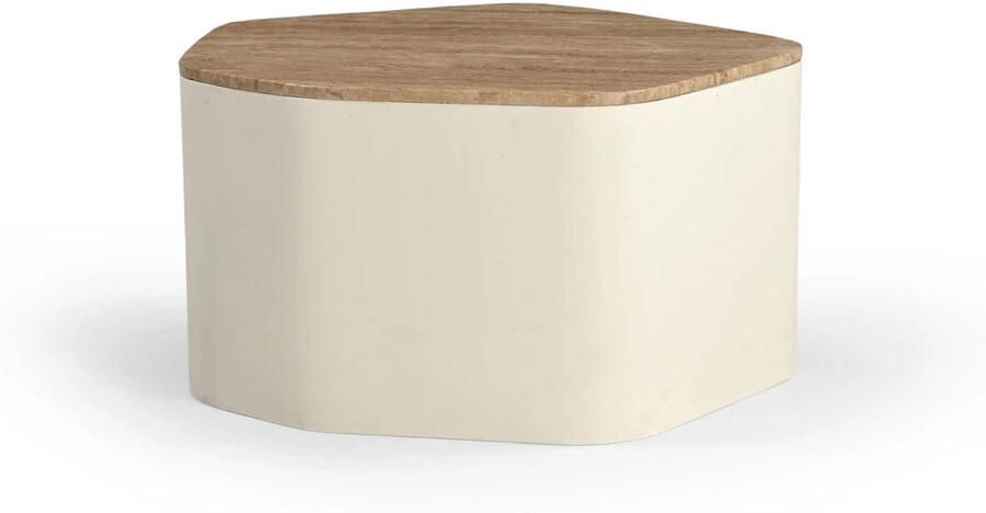 Giga Meubel Salontafel Organisch 76cm Beige Naturel Travertin Cersei - Foto 2