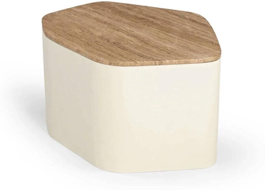 Giga Meubel Salontafel Organisch 76cm Beige Naturel Travertin Cersei - Foto 3