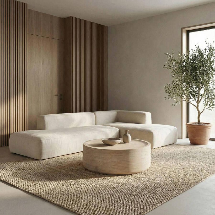 DÉJA Living Salontafel Dale Rond Travertin 90x90x35cm - Foto 2