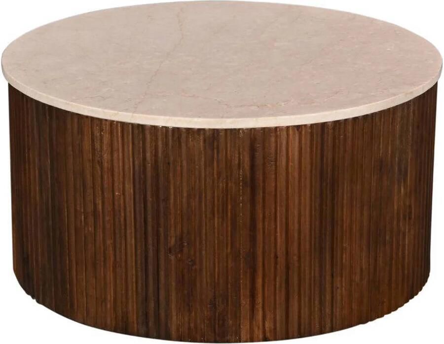 Giga Meubel Salontafel Davi Rond Donkerbruin Marmer Ø70cm - Foto 2