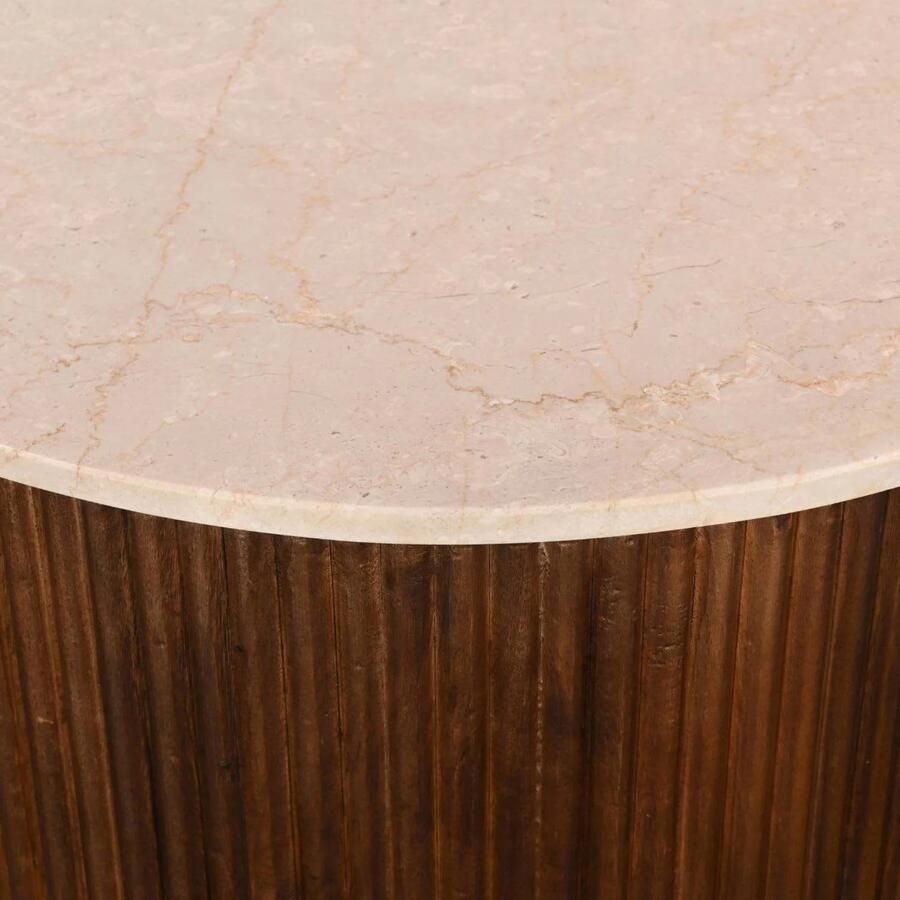 Giga Meubel Salontafel Davi Rond Donkerbruin Marmer Ø70cm - Foto 3