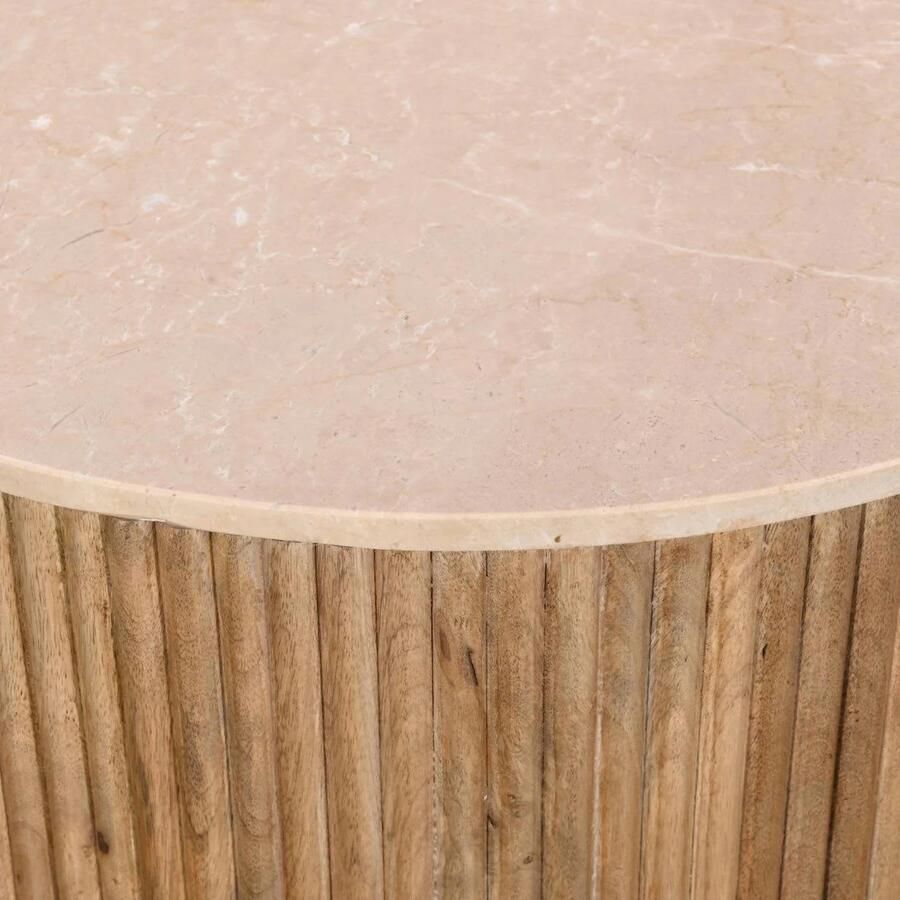 Giga Meubel Salontafel Davi Rond Naturel Marmer Ø70cm