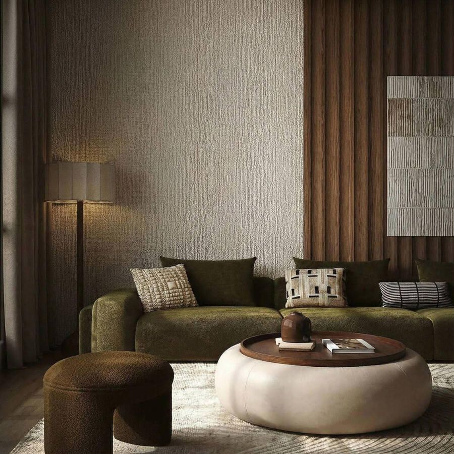 DÉJA Living Salontafel Draby Beige Walnoot Met Opbergruimte Ø102cm - Foto 2