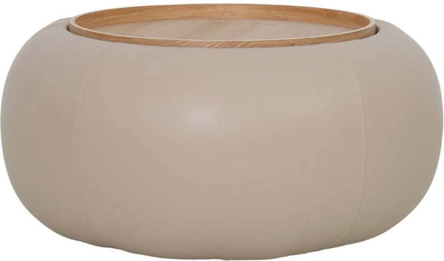 DÉJA Living Salontafel Draby Rond Taupe Naturel Incl. Opbergruimte 73cm