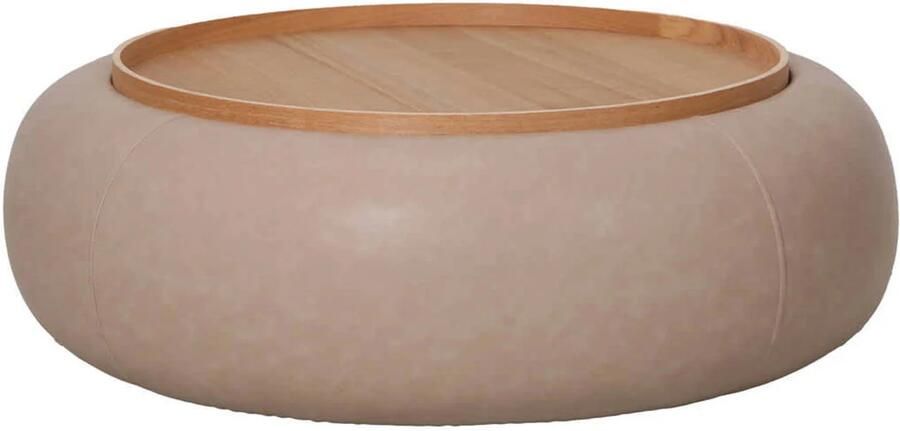 DÉJA Living Salontafel Draby Taupe Naturel Met Opbergruimte Ø102cm