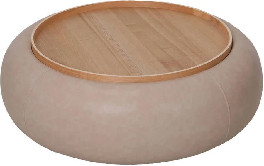DÉJA Living Salontafel Draby Taupe Naturel Met Opbergruimte Ø102cm - Foto 2