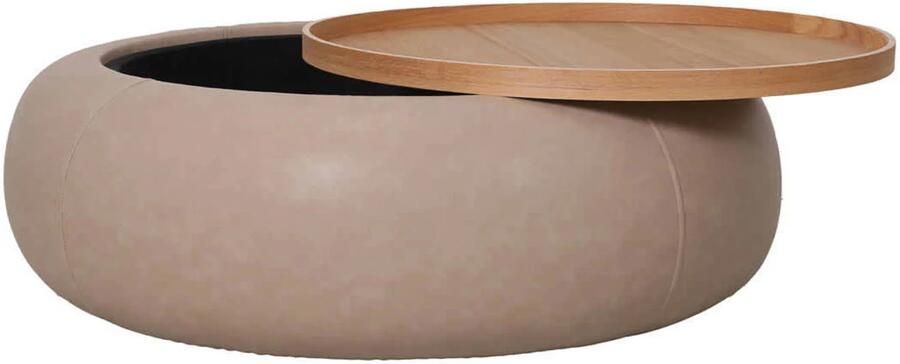 DÉJA Living Salontafel Draby Taupe Naturel Met Opbergruimte Ø102cm - Foto 3