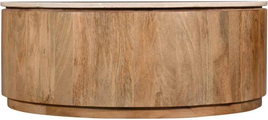 Giga Meubel Salontafel Elan Rond Travertin Naturel 90x90x35cm - Foto 4