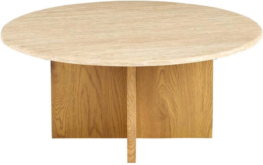 Giga Meubel Salontafel Faria Lichtbruin Marmer Ø80x35cm