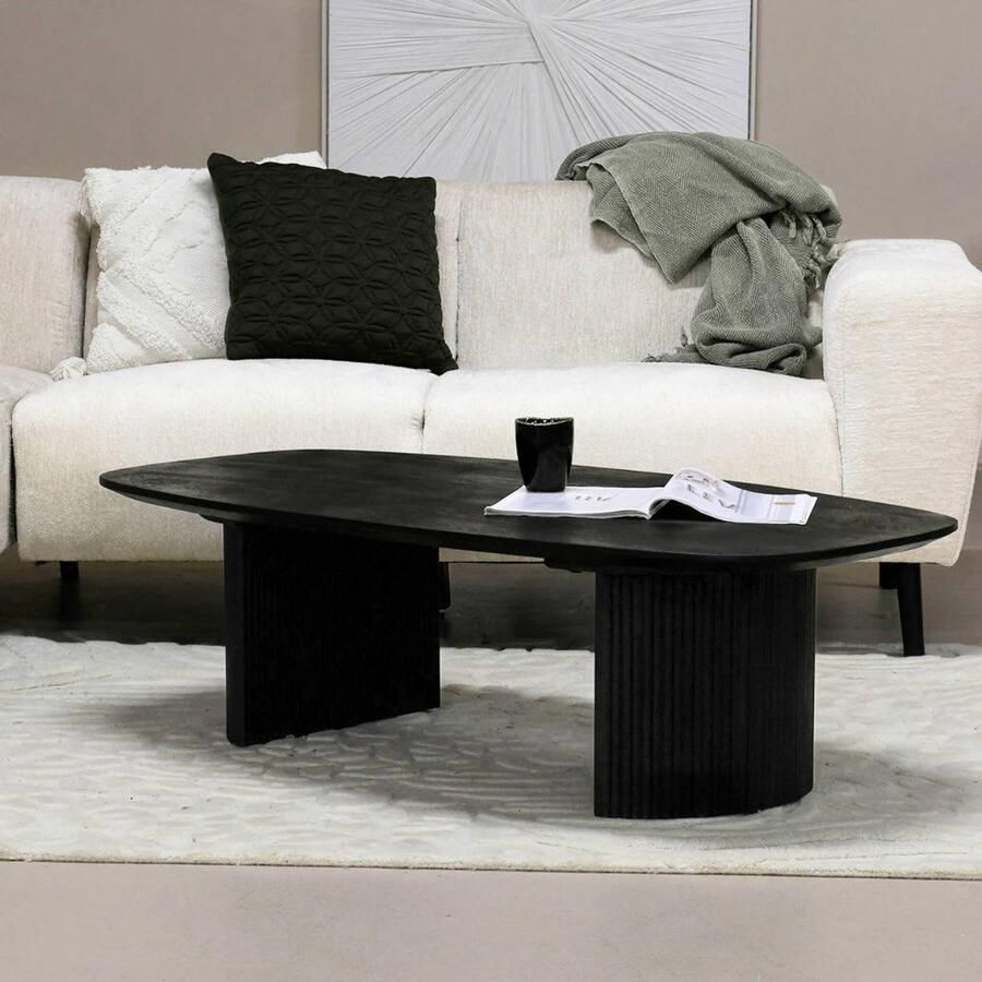 Giga Meubel Salontafel Feline Deens Ovaal Zwart 100cm