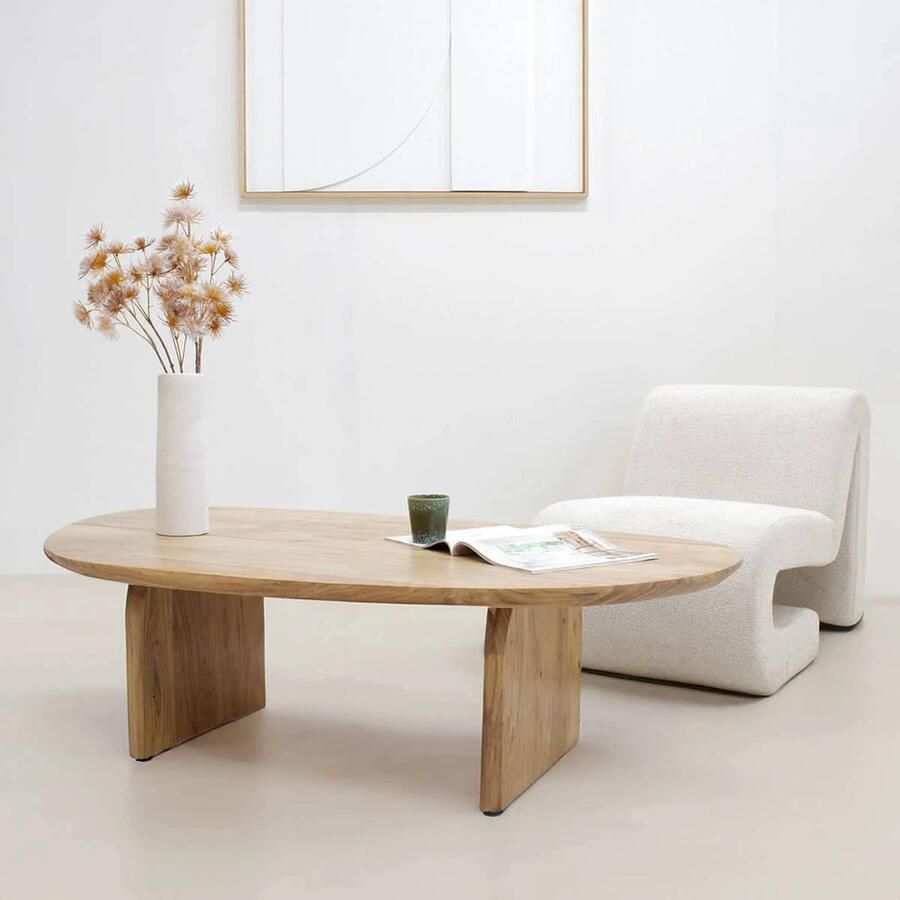 Giga Meubel Salontafel Naturel Mangohout 135cm Organisch Salontafel Floor - Foto 3
