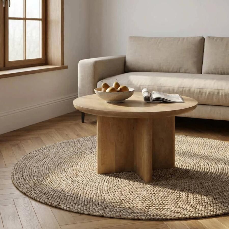 DÉJA Living Salontafel Helsinki Naturel Hout 60x60x39cm - Foto 3