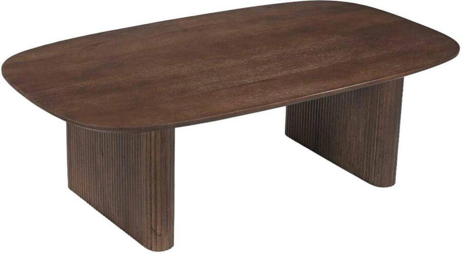 Giga Meubel Salontafel Juro Deens Ovaal Donkerbruin Hout 120x70x38cm