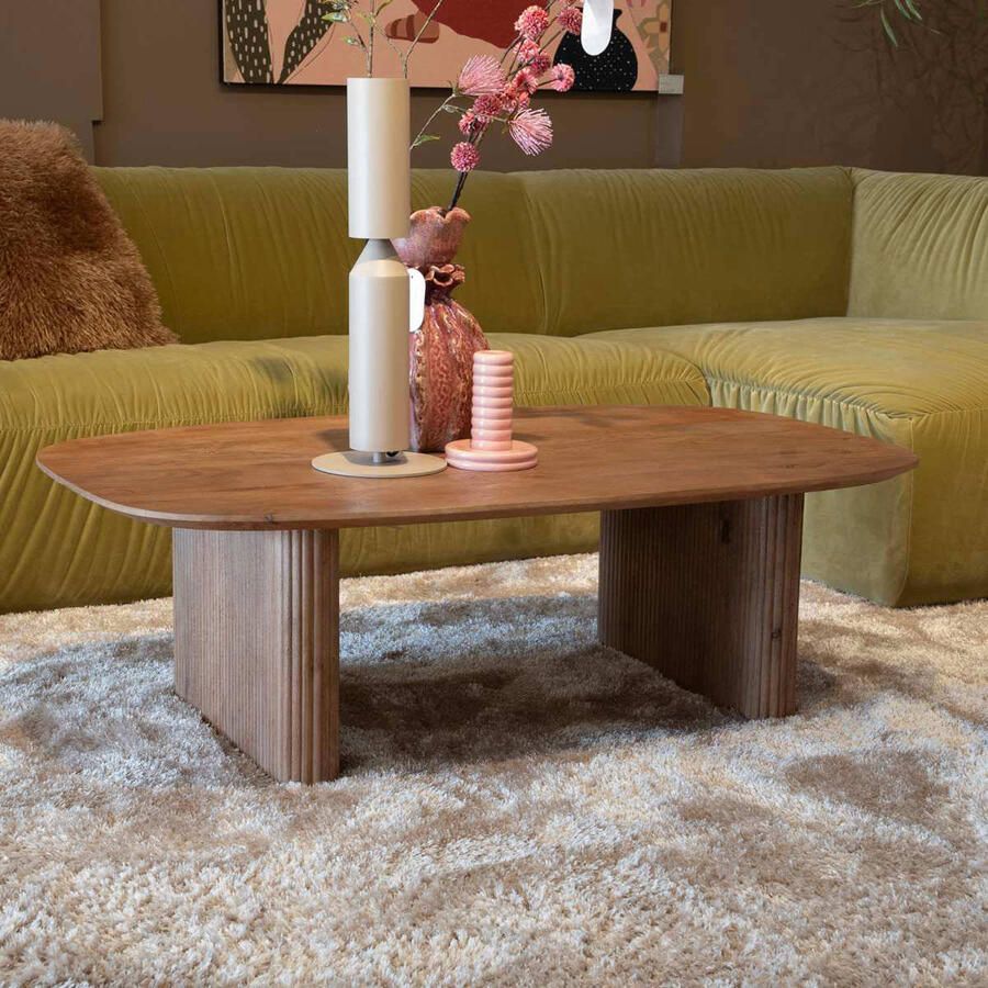 Giga Meubel Salontafel Juro Deens Ovaal Naturel Hout 120x70x38cm