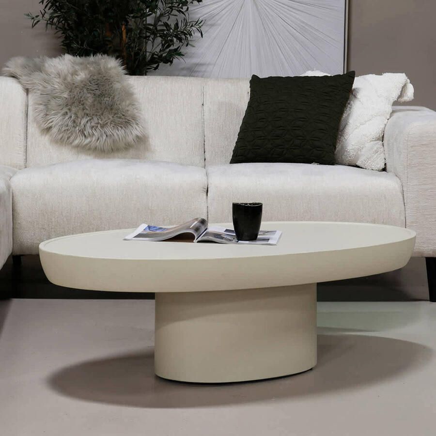 DÉJA Living Salontafel Livinia Ovaal Beige 120x65x39cm - Foto 2