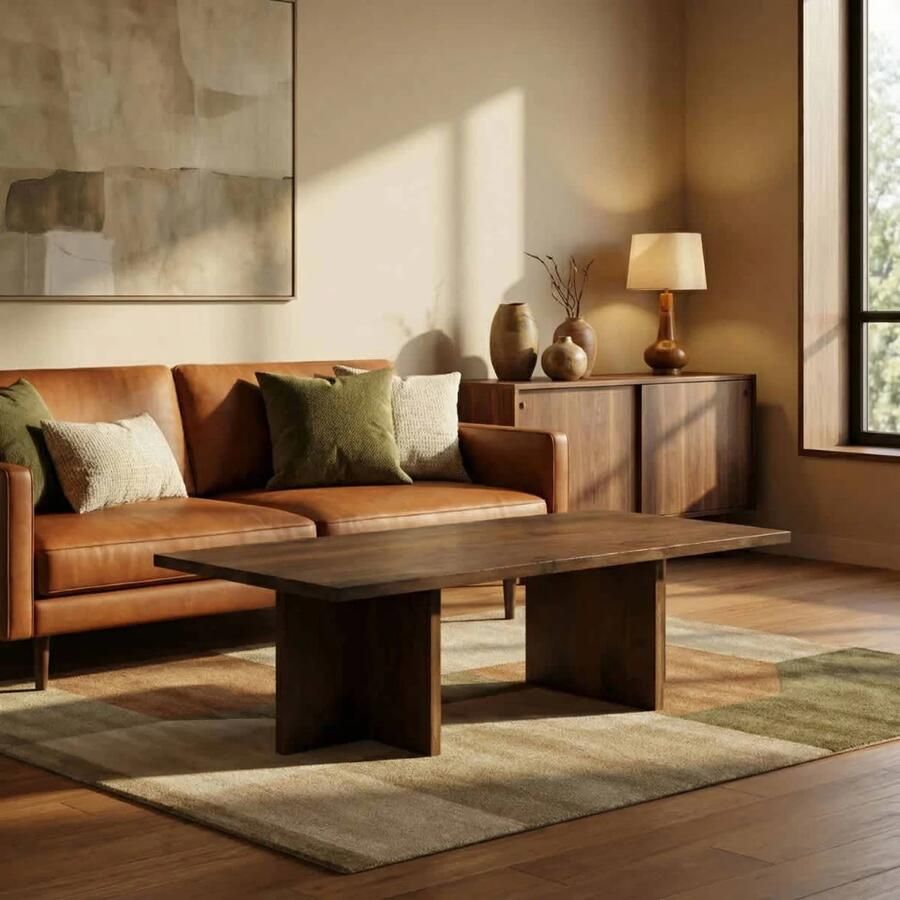 DÉJA Living Salontafel Lohja Rechthoek Donkerbruin Hout 120x60x38cm