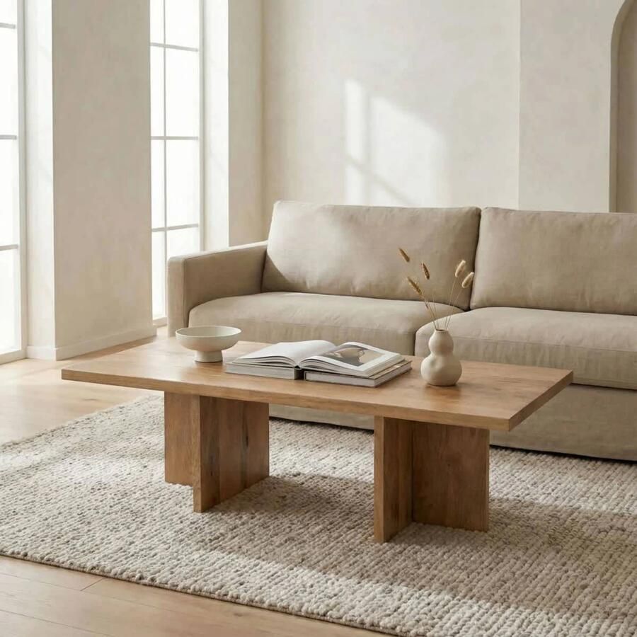 DÉJA Living Salontafel Lohja Rechthoek Naturel Hout 120x60x38cm - Foto 2