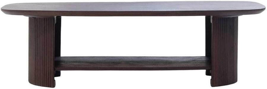 Giga Meubel Salontafel Lorna Deens Ovaal Donkerbruin Hout 130x70x38cm
