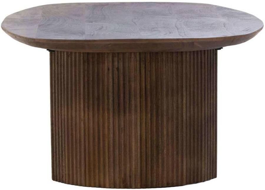 Giga Meubel Salontafel Lorna Deens Ovaal Donkerbruin Hout 130x70x38cm - Foto 3