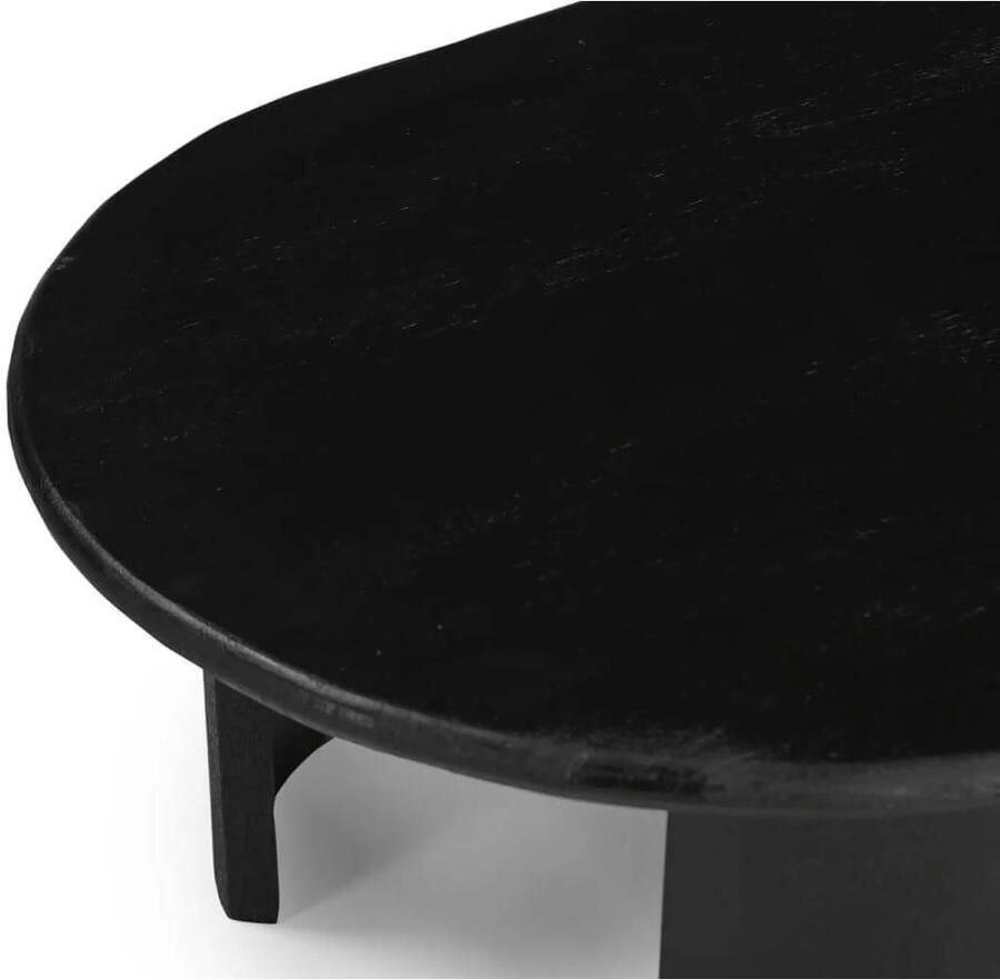 Giga Meubel Salontafel Ovaal 120cm Zwart Mangohout Maikel - Foto 4